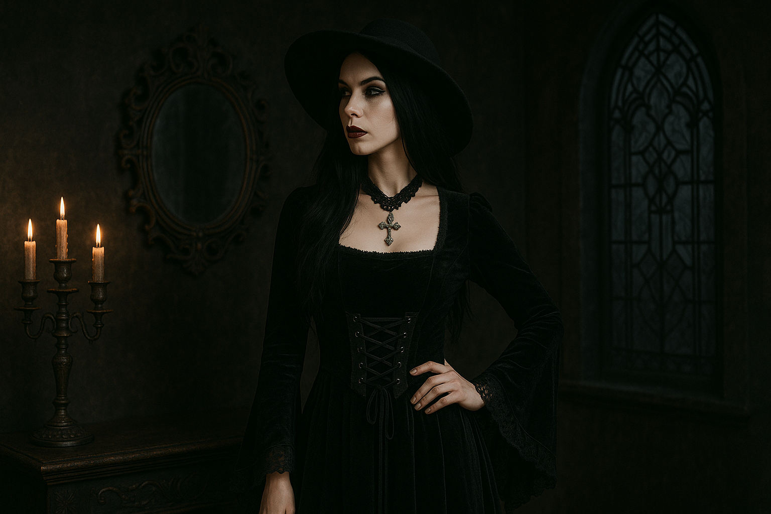 Asimetrinė gotikinė viktorietiška sijonas